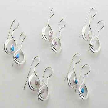 MZB129 STERLING SILVER LOOP DROP EARRINGS GROUP