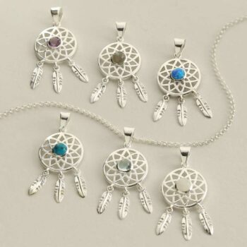 MZB130P STERLING SILVER DREAM CATCHER NECKLACE GROUP