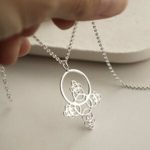 sterling silver looping bubbles pendant necklace hanging