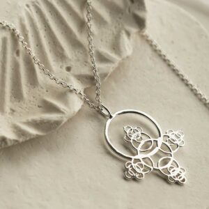 sterling silver looping bubbles pendant necklace strewn