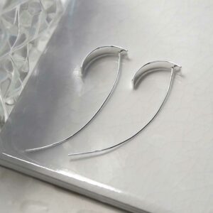 MD370 STERLING SILVER SHIELD THREADER EARRINGS 3