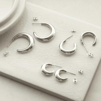 Sterling Silver Bold Hoop Stud Earrings | Affordable