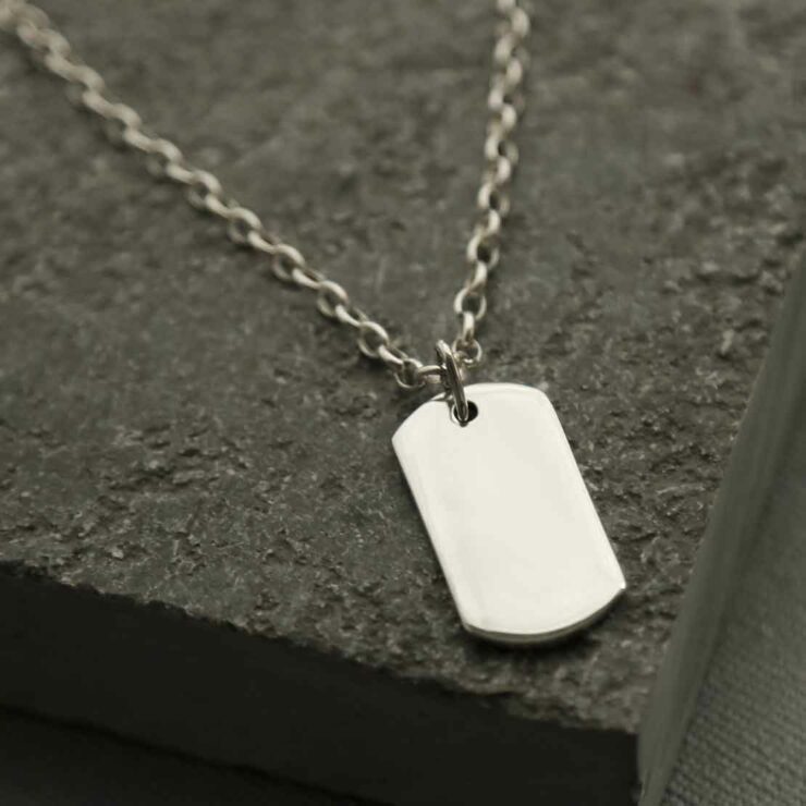 925 Sterling Silver Mens Black Spinel Dog Tag Pendant | Gray's Jewelers  Bespoke | Saint James, NY