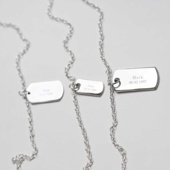 _Sterling Silver Solid Dog Tag Necklace group