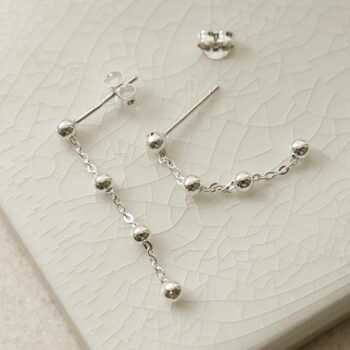 MG010 STERLING SILVER SATELLITE CHAIN EARRINGS 1