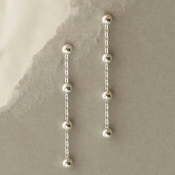 MG010 STERLING SILVER SATELLITE CHAIN EARRINGS 2