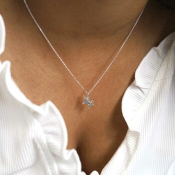 ML981 STERLING SILVER UNICORN NECKLACE MODEL min