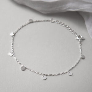 silver tiny coins on chain bracelet