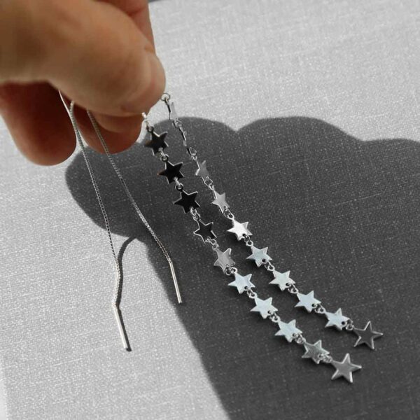 ML974 STERLING SILVER STAR CHAIN THREADERS 4