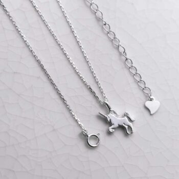 ML981 STERLING SILVER UNICORN NECKLACE 2