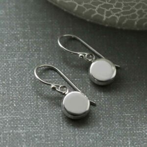 silver plain round dangly earrings