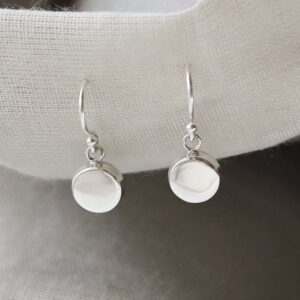 Sterling Silver Engravable Round Dangly Earrings