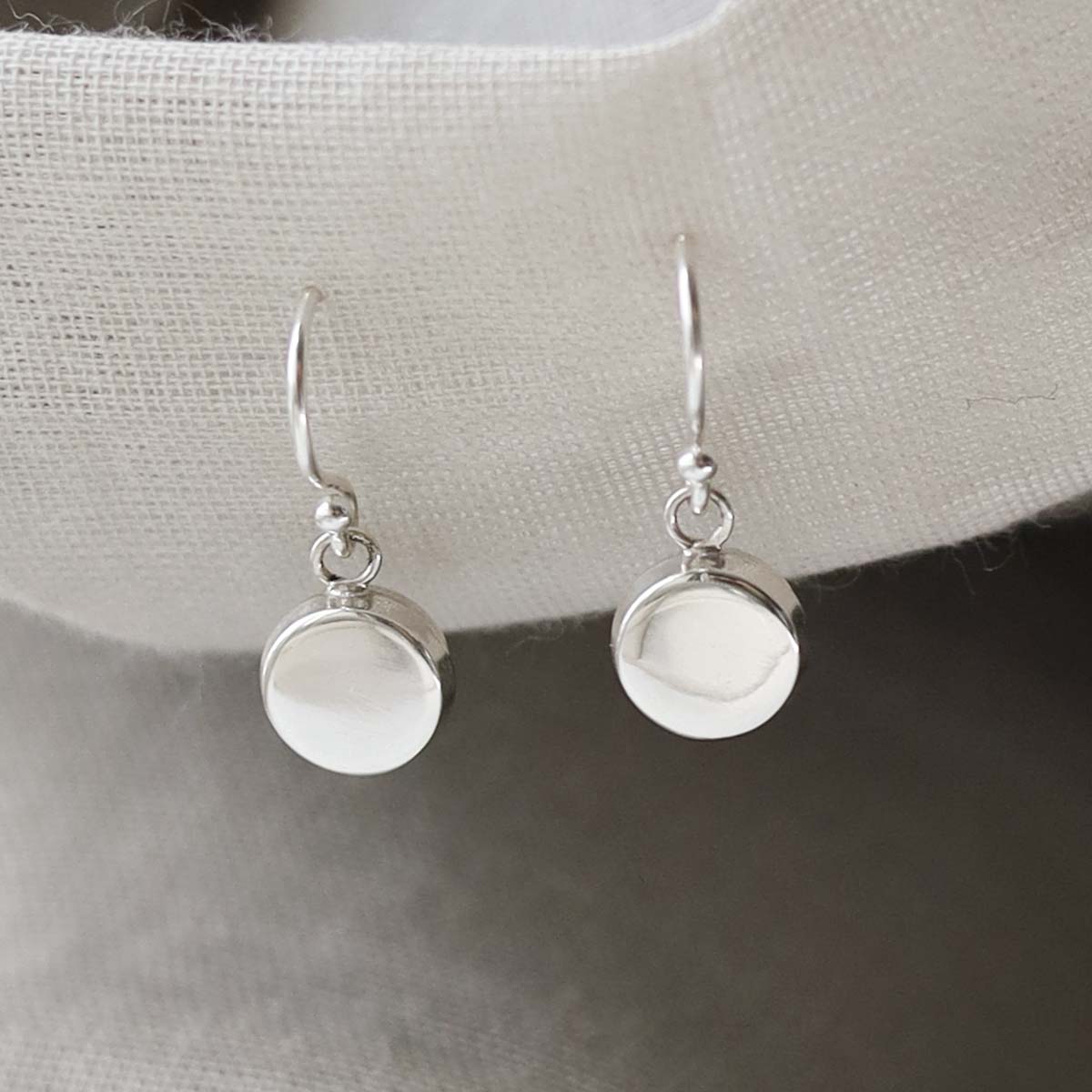 Sterling Silver Engravable Round Dangly Earrings