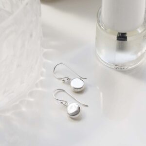 Sterling Silver Engravable Round Dangly Earrings