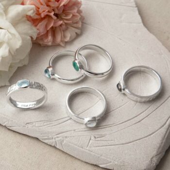 MZB133 MZB134 STERLING SILVER GEMSTONE SECRET MESSAGE RING GROUP 3