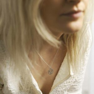 ML815 Sterling Silver Large Throat Chakra Pendant Necklace Model