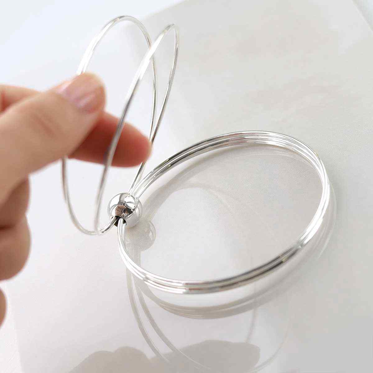 MP02 STERLING SILVER STATEMENT BANGLE 2