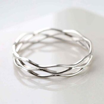 MP06 STERLING SILVER LATTICE BANGLE 2