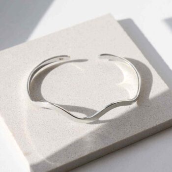 MR1116 STERLING SILVER OCEAN CUFF BANGLE 4
