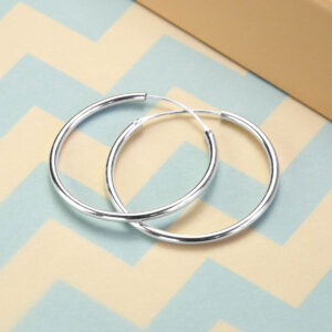 Sterling Silver 40mm Hoop Earrings