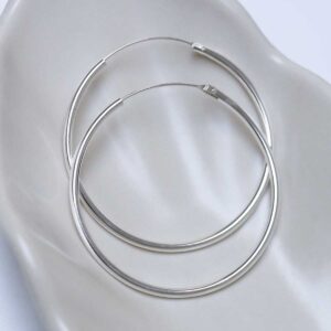 Sterling Silver 40mm Hoop Earrings in jewellery dish