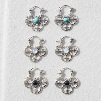 ML788 Sterling Silver Royal Hoop Earrings Group 2
