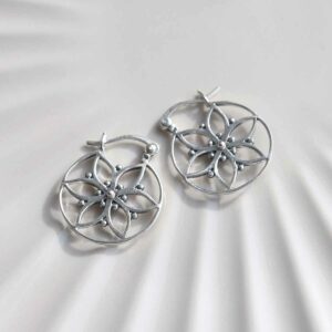 Flora Hoop Earrings On Ceramic Background