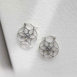 Flora Hoop Earrings On Ceramic Background