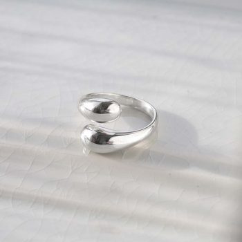 ML808L STERLING SILVER LARGE ADJUSTABLE FLOW RING 2
