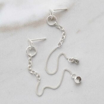 ML783 Sterling Silver Unity Chain Stud Earrings copy