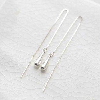 ML791 Sterling Silver Teardrop Threader Earrings 3 copy