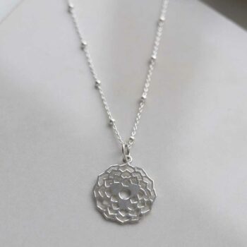 ML813 Sterling Silver Dahlia Pendant Necklace 4 copy