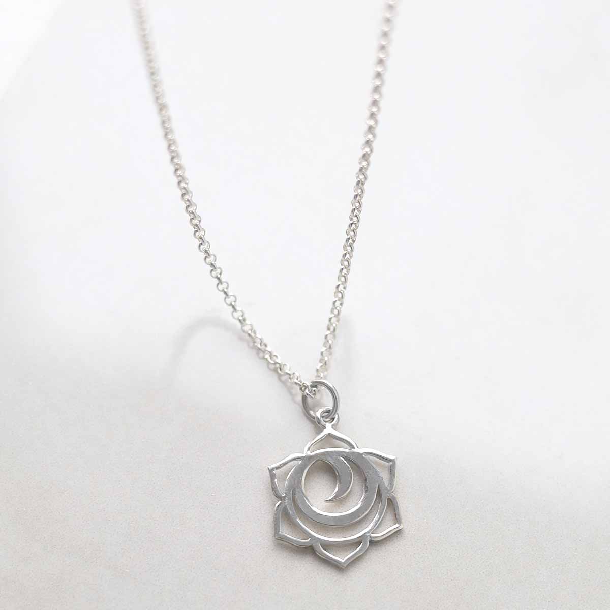 Sterling Silver Large Sacral Chakra Pendant Necklace - Martha Jackson