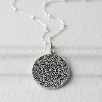 ML824 Sterling Silver Aztec Pendant Necklace 3 copy