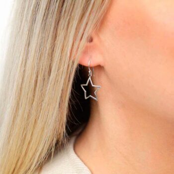 ME531 Sterling Silver Bright Star Earrings Model 2