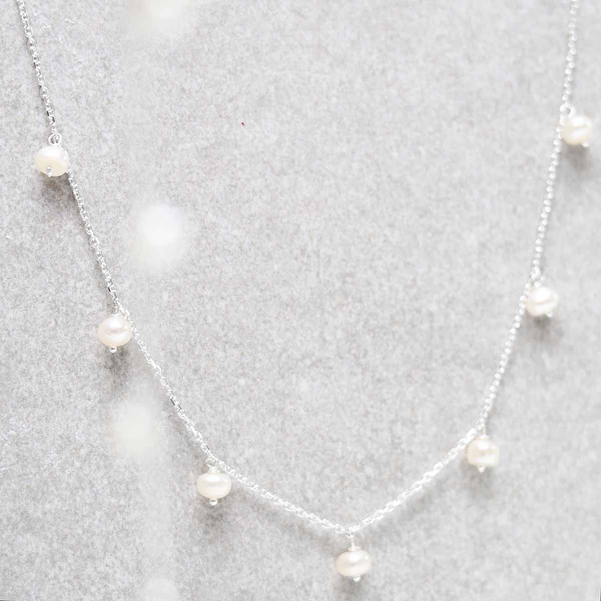 Sterling Silver String of Pearls Necklace - Affordable Jewellery