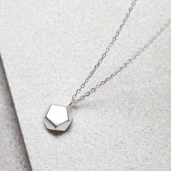 ML825 Sterling Silver Pentagon Pendant Necklace 2