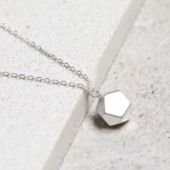 ML825 Sterling Silver Pentagon Pendant Necklace 3