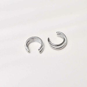 ML922 Sterling Silver Double Row Ear Cuff 3 1