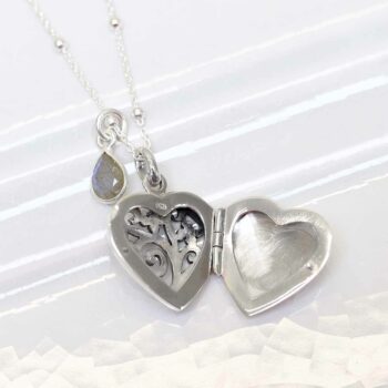 MR1112 Sterling Silver Forget Me Not Locket 3