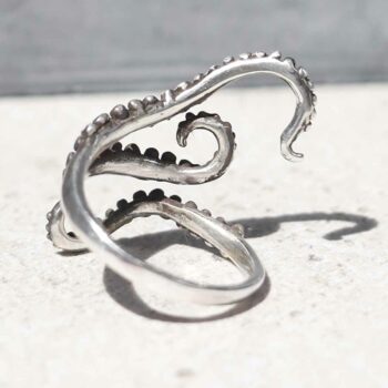 MZB145 Sterling Silver Adjustable Octopus Ring 4
