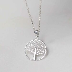 ME534P Sterling Silver Oak Tree Necklace 2