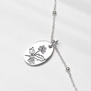 ML760 Sterling Silver December Birth Flower Necklace