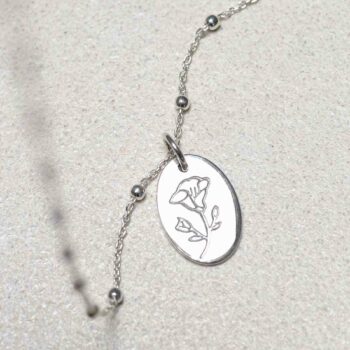 ML761 Sterling Silver September Birth Flower Necklace 4