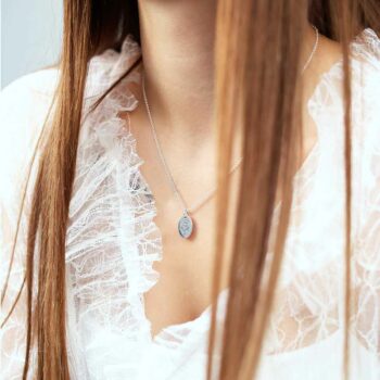 ML761 Sterling Silver September Birth Flower Necklace Model copy