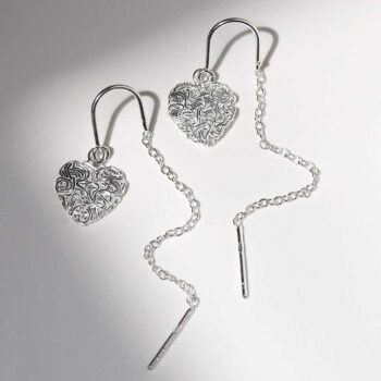 ML832 Sterling Silver Filigree Heart Threaders 3