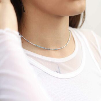 ML841 Apatite Gemstone Beaded Necklace Model copy