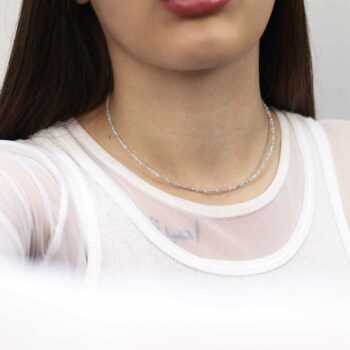 ML842 Sunrise Mixed Gemstone Beaded Necklace Model