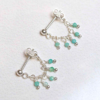 ML846E Sterling Silver Hanging Lantern Azurite Studs 1 copy