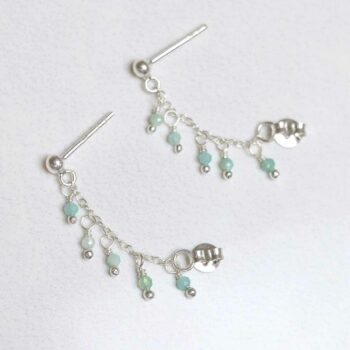 ML846E Sterling Silver Hanging Lantern Azurite Studs 2 copy